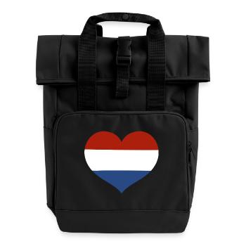 Cœur du drapeau des Pays-Bas - Sac à dos Roll Top à deux anses - noir - Devant