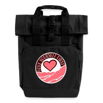 Aimez-vous d’abord Aimez-vous de soi Prenez soin de vous - Sac à dos Roll Top à deux anses - noir - Devant