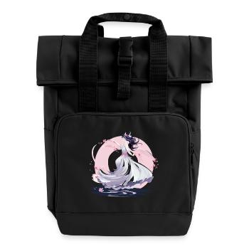 Mondtanz der Kirschblüten Fee - Rolltop Rucksack mit zwei Griffen - Schwarz - Vorne