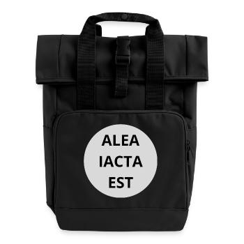 Alea Iacta est - Rolltop Rucksack mit zwei Griffen - Schwarz - Vorne