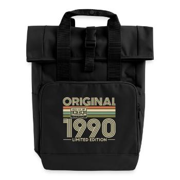 Original 1990 Limited Edition Vintage - Rolltop Rucksack mit zwei Griffen - Schwarz - Vorne