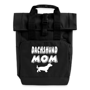 Dackel - Rolltop Rucksack mit zwei Griffen - Schwarz - Vorne