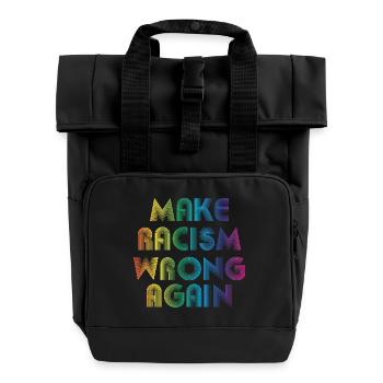 Rendre le racisme faux - Sac à dos Roll Top à deux anses - noir - Devant