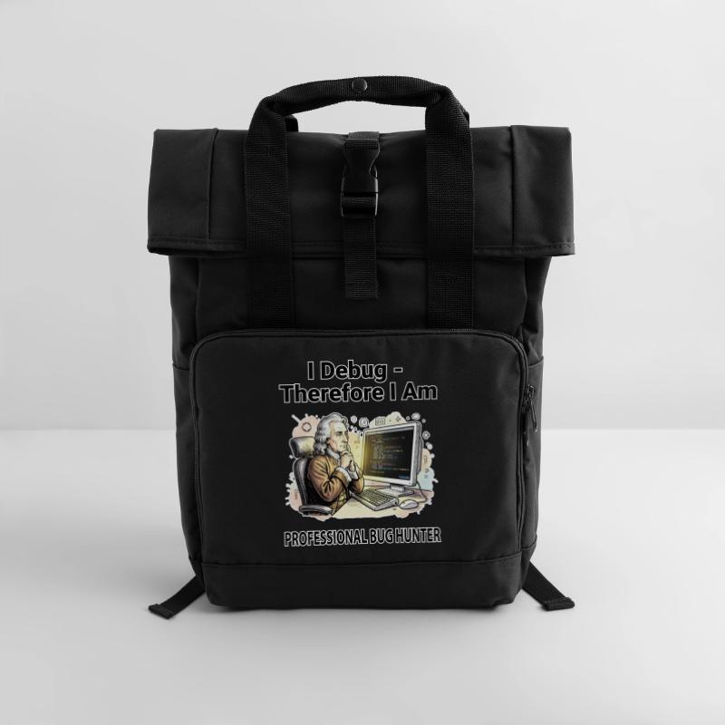 Ich debugge daher bin ich: Pro Bug Hunter – dunkler BG Rolltop Rucksack mit zwei Griffen