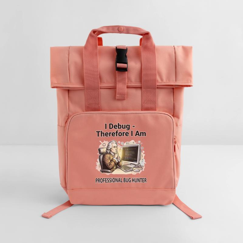 Ich debugge daher bin ich: Pro Bug Hunter – dunkler BG Rolltop Rucksack mit zwei Griffen