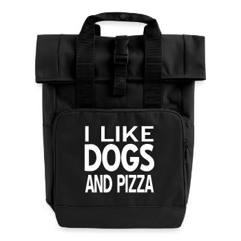 Hunde - Rolltop Rucksack mit zwei Griffen - Schwarz - Vorne