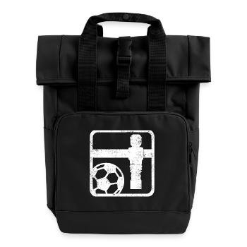 Tischfußball - Rolltop Rucksack mit zwei Griffen - Schwarz - Vorne