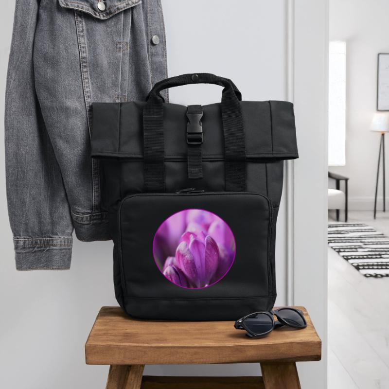 Crocus Crocus Fleurs violettes Crocus Bourgeon de crocus Sac à dos Roll Top à deux anses