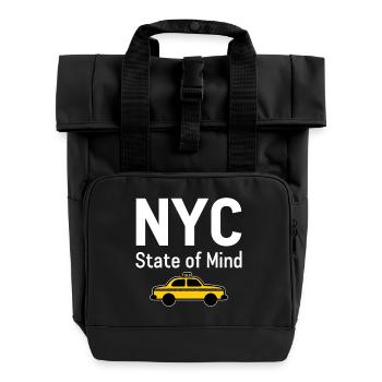 NYC State of Mind New York City Taxi Vibes - Roll Top Backpack with Two Handles - black - Front