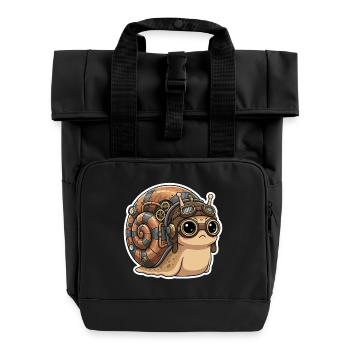 Escargot Aviateur Steampunk Coquille Cuivre - Sac à dos Roll Top à deux anses - noir - Devant