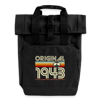 Originalausgabe von 1943 Retro - Rolltop Rucksack mit zwei Griffen - Schwarz - Vorne