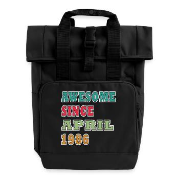 Colourful anniversary since April 1986 - Roll Top Backpack with Two Handles - black - Front