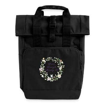 Live, Laugh, Menty B. | Ironic breakdown - Roll Top Backpack with Two Handles - black - Front