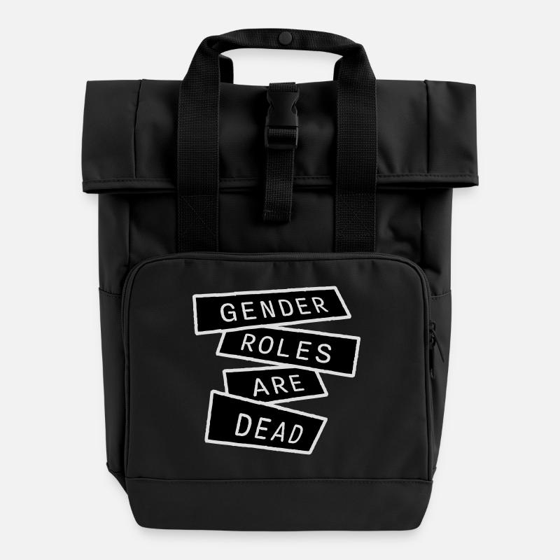 Les rôles de genre sont morts déclaration liberté - Sac à dos Roll Top à deux anses - noir