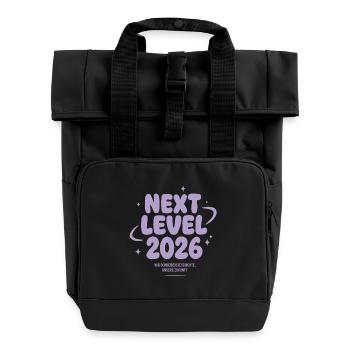 Next Level 2026 – Wir schreiben Geschichte - Rolltop Rucksack mit zwei Griffen - Schwarz - Vorne