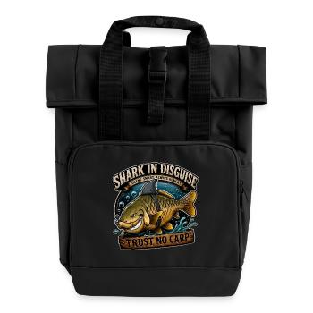 Hai in Verkleidung – lustiges Karpfenfischen-Design - Rolltop Rucksack mit zwei Griffen - Schwarz - Vorne