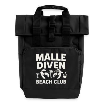 Malle Diven Beach Club Flamingo Mallorca Party - Rolltop Rucksack mit zwei Griffen - Schwarz - Vorne