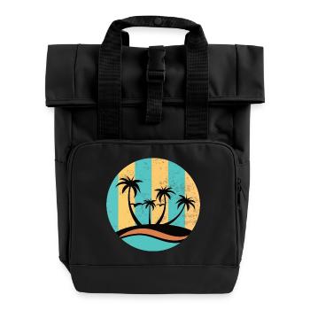 Beach Circle - Rolltop Rucksack mit zwei Griffen - Schwarz - Vorne