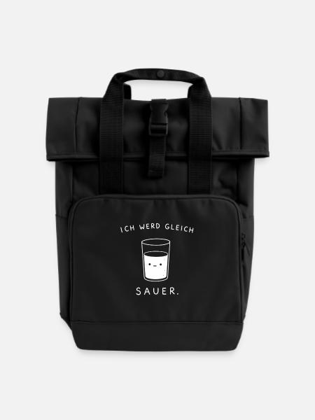 Ich werd gleich sauer - Rolltop Rucksack mit zwei Griffen - Schwarz