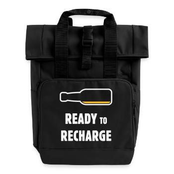 Ready To Recharge (Beer / Beer / NEG 2C) - Roll Top Backpack with Two Handles - black - Front
