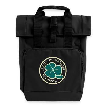 Trèfle Beige Vert Fleur de la Saint-Patrick - Sac à dos Roll Top à deux anses - noir - Devant