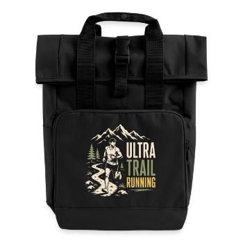 Ultra-Trailrunning - Rolltop Rucksack mit zwei Griffen - Schwarz - Vorne