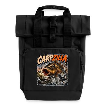 Carpzilla Monster Carp Fishing - Roll Top Backpack with Two Handles - black - Front