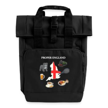 ENGLISH AURA - Roll Top Backpack with Two Handles - black - Front