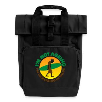Ich bin nicht altern ich steige im Wert! - Rolltop Rucksack mit zwei Griffen - Schwarz - Vorne