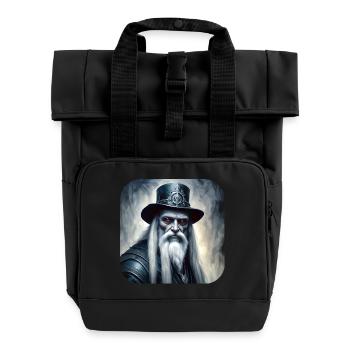 Mystischer Schamane im Steampunkstyle - Rolltop Rucksack mit zwei Griffen - Schwarz - Vorne