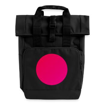 Circle in warm red - Roll Top Backpack with Two Handles - black - Front