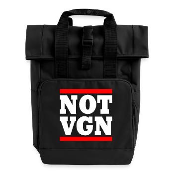 Not vegan - Roll Top Backpack with Two Handles - black - Front