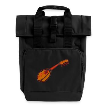 mandoline - Rolltop Rucksack mit zwei Griffen - Schwarz - Vorne