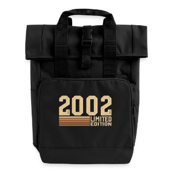 Born in 2002 Birthday - 2002 Vintage 2002 Gift - Roll Top Backpack with Two Handles - black - Front