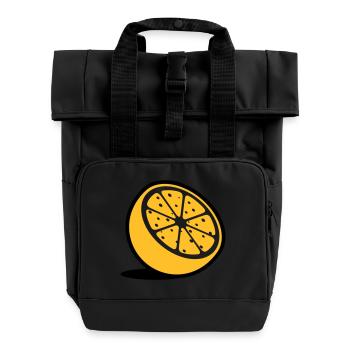 An Orange - Roll Top Backpack with Two Handles - black - Front