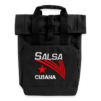 Salsa Cubana blanc - Salsa Dance Shirt - Sac à dos Roll Top à deux anses - noir - Devant