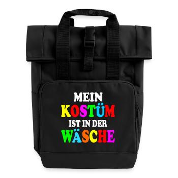 mein kostüm ist in der wäsche - Rolltop Rucksack mit zwei Griffen - Schwarz - Vorne