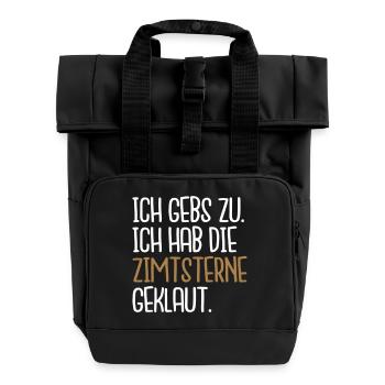 Zimtsterne geklaut - Rolltop Rucksack mit zwei Griffen - Schwarz - Vorne