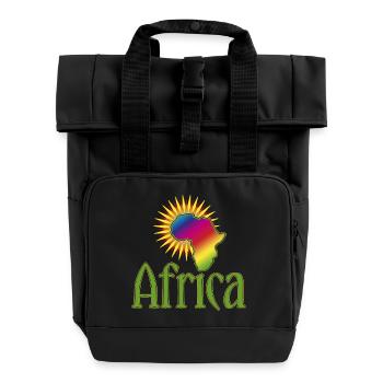 Afrique continent Wildnis Safari Roots Reggae Music - Sac à dos Roll Top à deux anses - noir - Devant