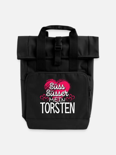 TORSTEN - süss - Rolltop Rucksack mit zwei Griffen - Schwarz
