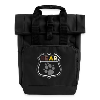 Bear LGBT cop mark - Roll Top Backpack with Two Handles - black - Front