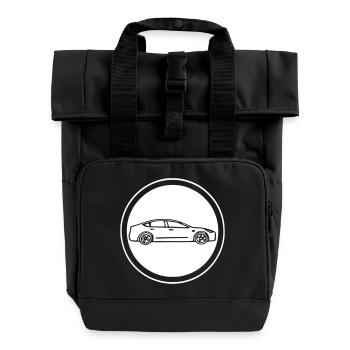 gezeichnetes Model 3 vom besten Autohersteller - Rolltop Rucksack mit zwei Griffen - Schwarz - Vorne