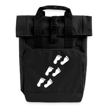 Fuß Füße Fußpflege Podologie Geschenk Geschenkidee - Rolltop Rucksack mit zwei Griffen - Schwarz - Vorne