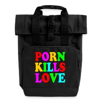 Porn kills love - Sac à dos Roll Top à deux anses - noir - Devant