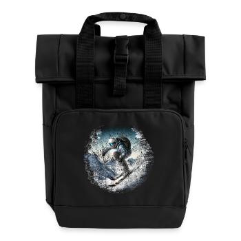 Ski Vintage Freeride / Skieur Futuriste - Sac à dos Roll Top à deux anses - noir - Devant