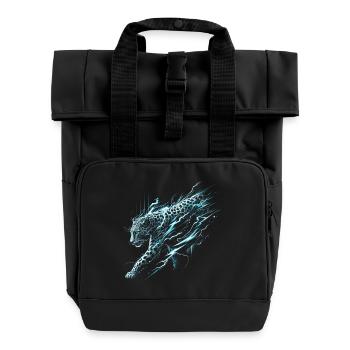 Éclair léopard - Sac à dos Roll Top à deux anses - noir - Devant