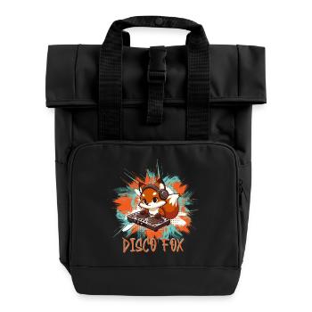 Discofox Fox Tanzen Disco Frauen Foxtanz - Rolltop Rucksack mit zwei Griffen - Schwarz - Vorne