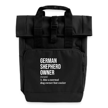 Deutscher Schäferhund - Rolltop Rucksack mit zwei Griffen - Schwarz - Vorne