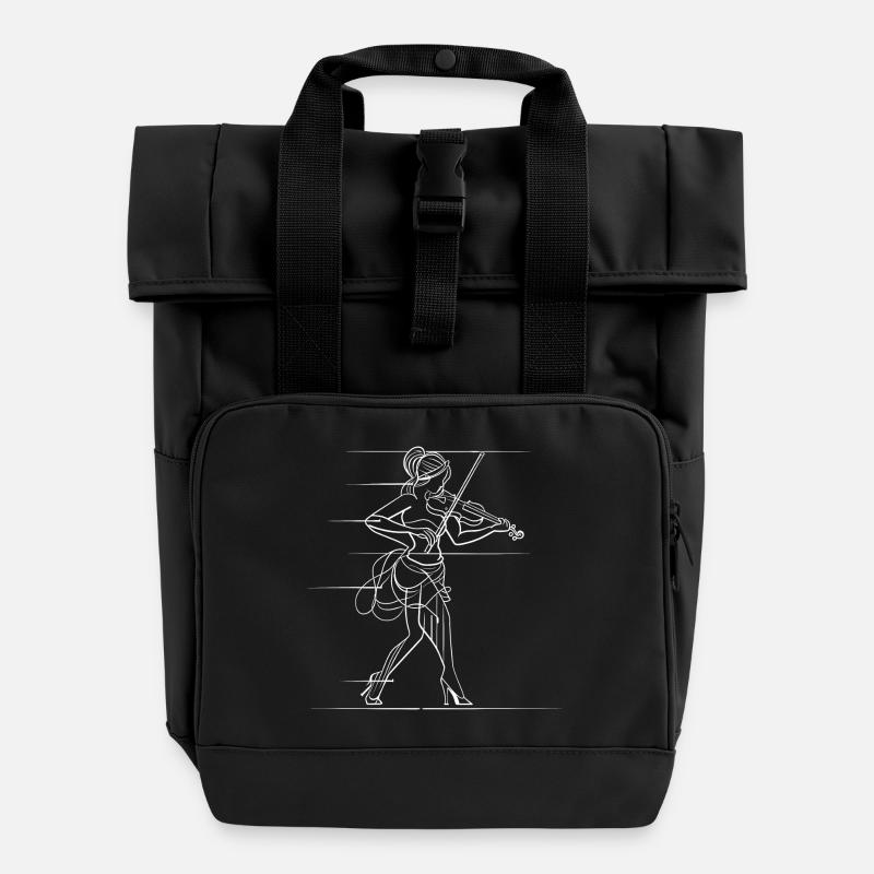 Violinspielerin - Rolltop Rucksack mit zwei Griffen - Schwarz