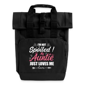 Im Not Spoiled My Auntie Just Loves Me a Team Kids - Roll Top Backpack with Two Handles - black - Front